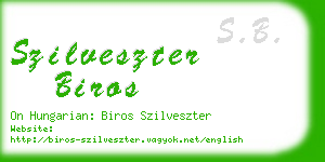 szilveszter biros business card